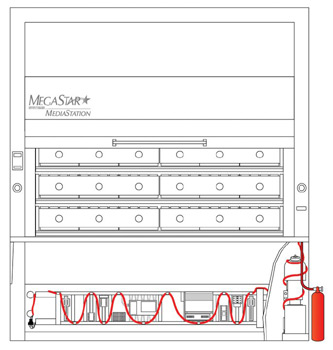 Fire Suppression Vertical Carousel- Electric Lateral Files- Fire Suppression Vertical Carousel